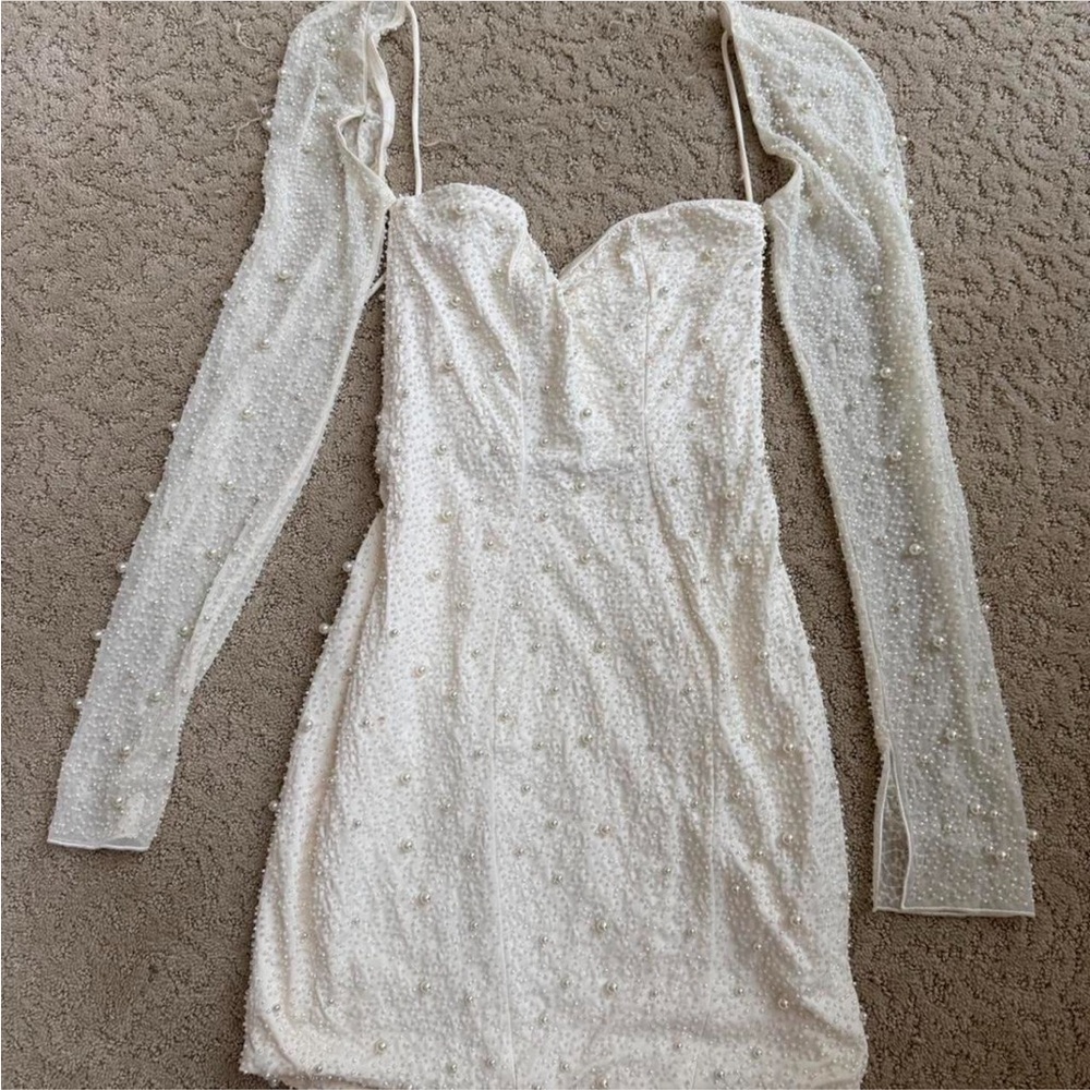 Oh Polly white Embellished mini Dress